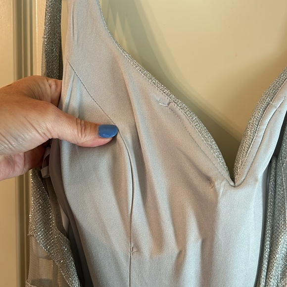 B Darlin Sparkly Silver Metallic Formal - Picture 8 of 9